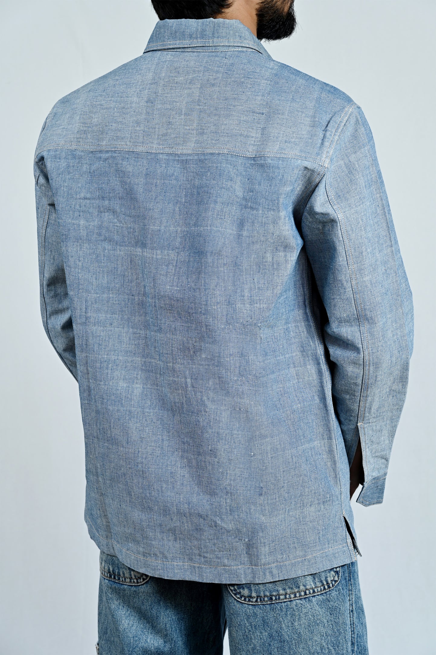 Classic Handwoven Overshirt - Denim Blue