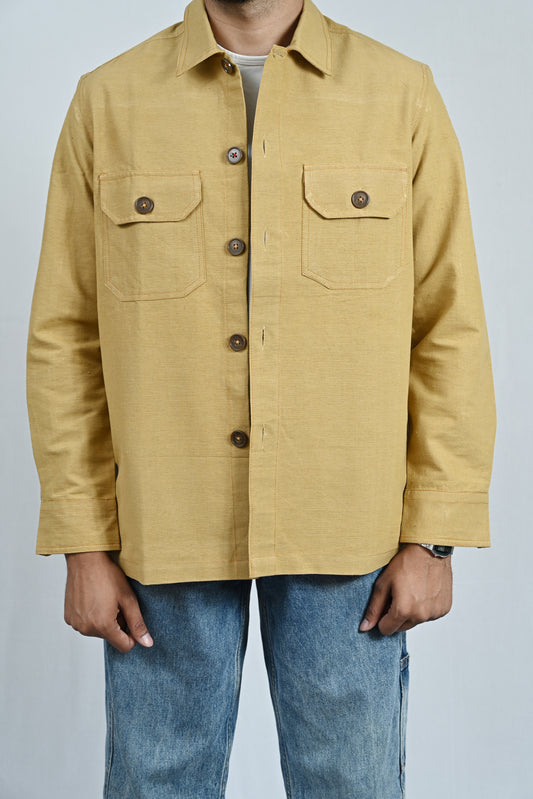 Classic Handwoven Overshirt - Mustard Yellow