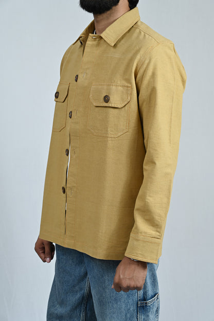 Classic Handwoven Overshirt - Mustard Yellow