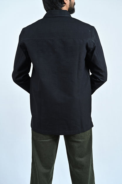 Classic Handwoven Overshirt - Black