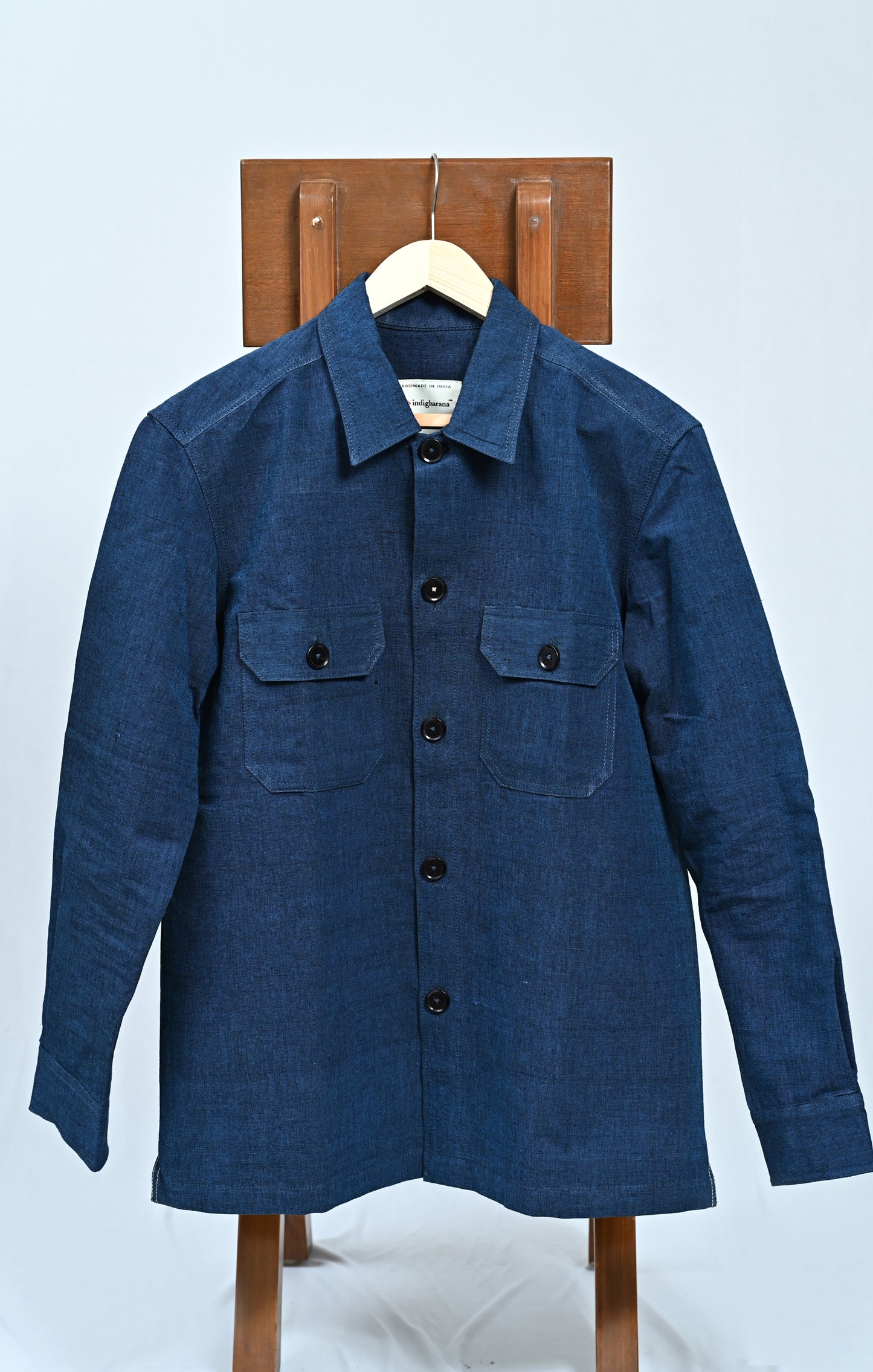 Classic Handwoven Overshirt - Navy Blue