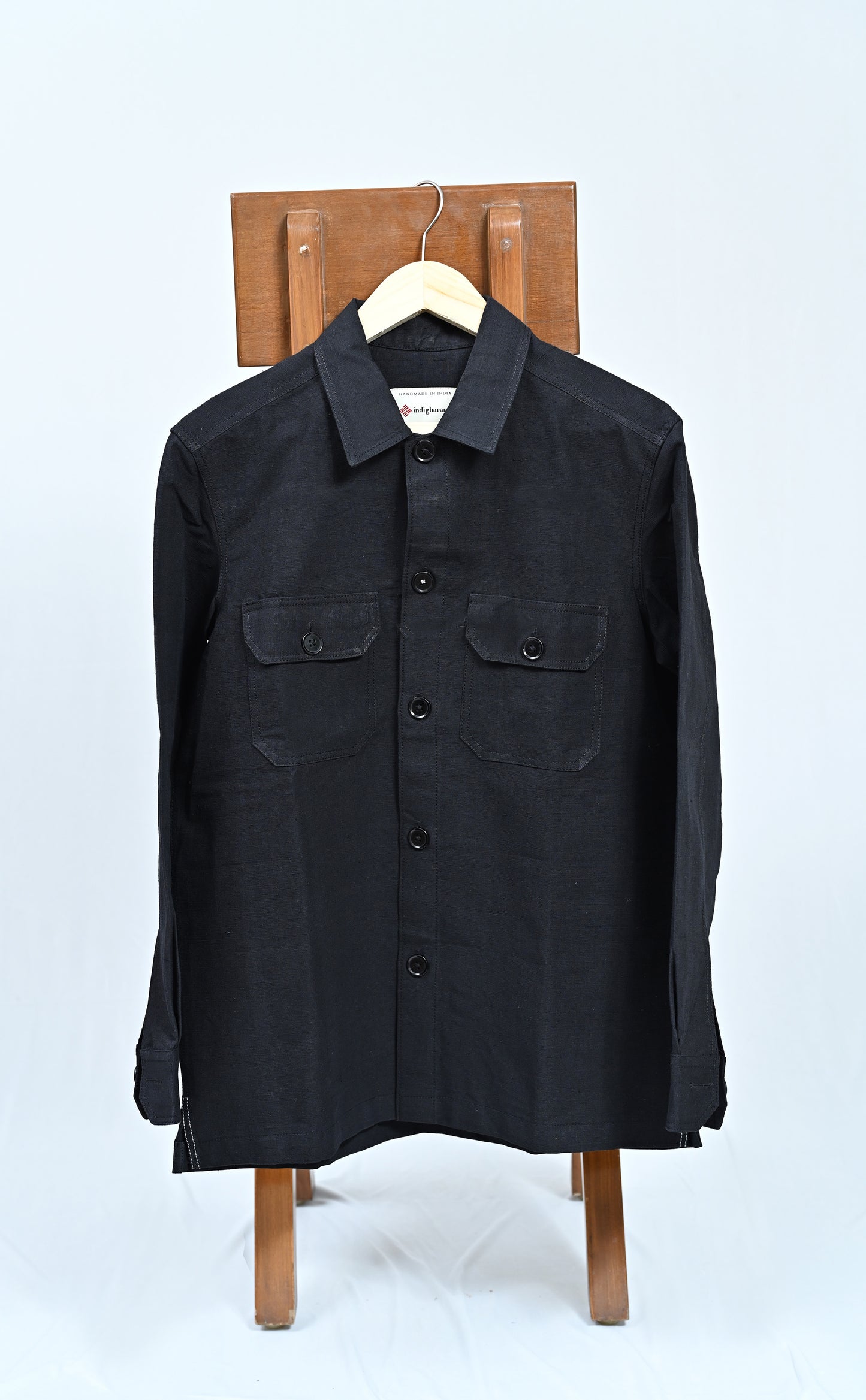 Classic Handwoven Overshirt - Black