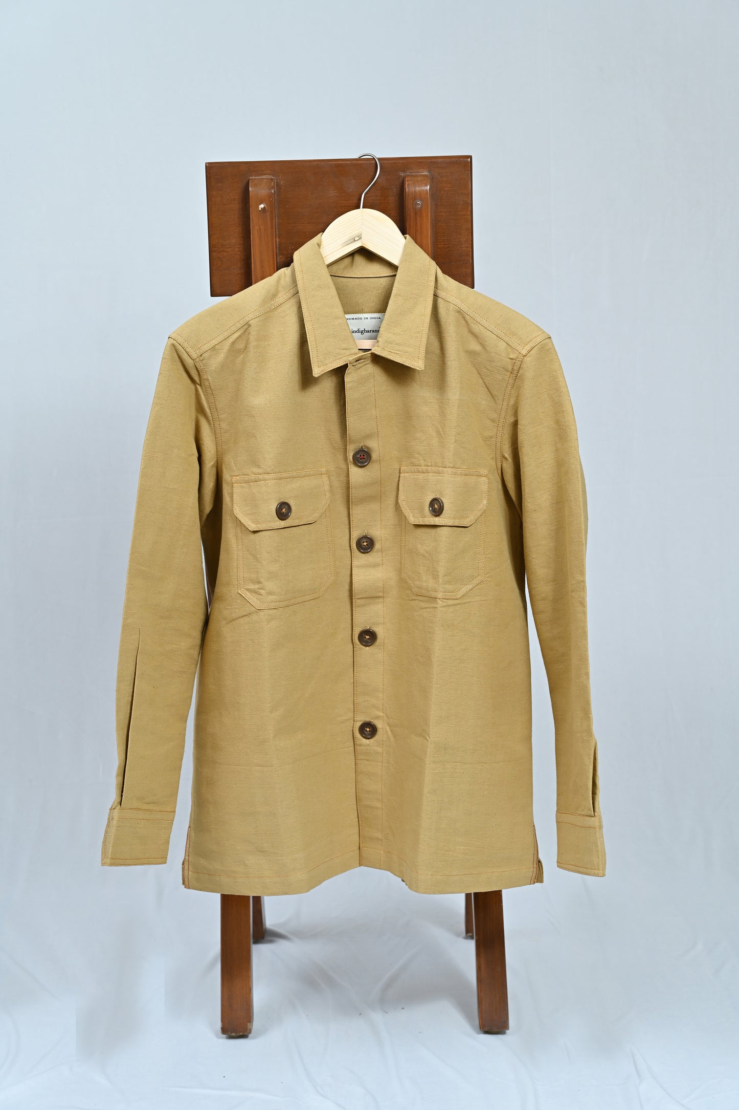 Classic Handwoven Overshirt - Mustard Yellow