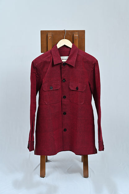 Classic Handwoven Overshirt - Maroon