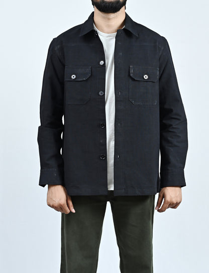 Classic Handwoven Overshirt - Black